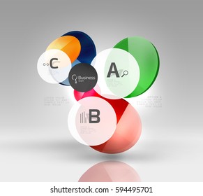 Circle modern business infographics design template. Vector template background for print workflow layout, diagram, number options or web design banner