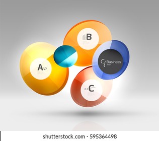 Circle modern business infographics design template. Vector template background for print workflow layout, diagram, number options or web design banner