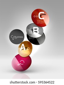 Circle modern business infographics design template. Vector template background for print workflow layout, diagram, number options or web design banner