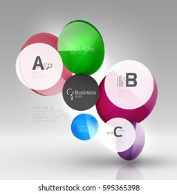 Circle modern business infographics design template. Vector template background for print workflow layout, diagram, number options or web design banner