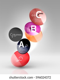 Circle modern business infographics design template. Vector template background for print workflow layout, diagram, number options or web design banner