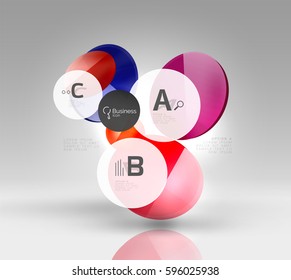 Circle modern business infographics design template. Vector template background for print workflow layout, diagram, number options or web design banner