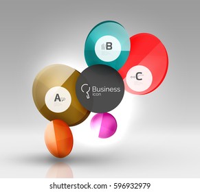 Circle modern business infographics design template. Vector template background for print workflow layout, diagram, number options or web design banner