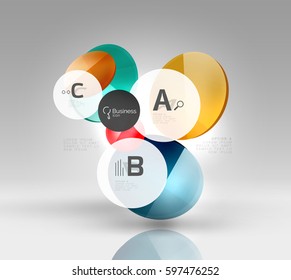 Circle modern business infographics design template. Vector template background for print workflow layout, diagram, number options or web design banner