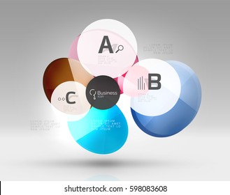Circle modern business infographics design template. Vector template background for print workflow layout, diagram, number options or web design banner