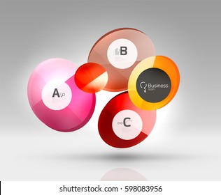 Circle modern business infographics design template. Vector template background for print workflow layout, diagram, number options or web design banner
