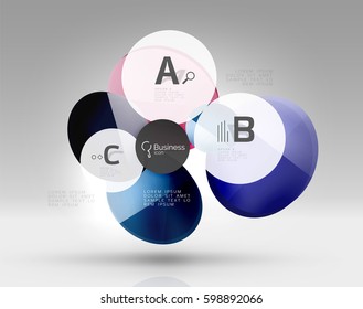 Circle modern business infographics design template. Vector template background for print workflow layout, diagram, number options or web design banner