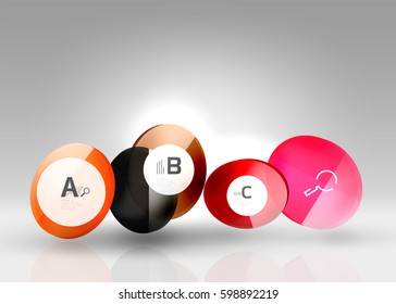 Circle modern business infographics design template. Vector template background for print workflow layout, diagram, number options or web design banner