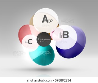 Circle modern business infographics design template. Vector template background for print workflow layout, diagram, number options or web design banner