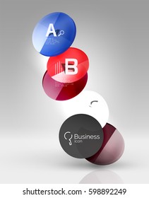 Circle modern business infographics design template. Vector template background for print workflow layout, diagram, number options or web design banner