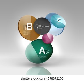 Circle modern business infographics design template. Vector template background for print workflow layout, diagram, number options or web design banner
