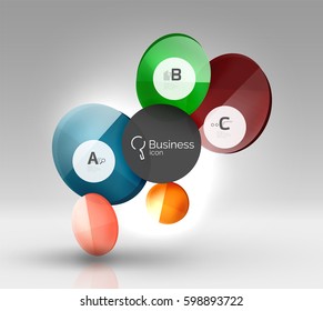 Circle modern business infographics design template. Vector template background for print workflow layout, diagram, number options or web design banner