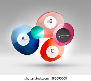 Circle modern business infographics design template. Vector template background for print workflow layout, diagram, number options or web design banner