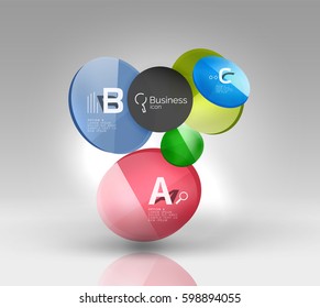 Circle modern business infographics design template. Vector template background for print workflow layout, diagram, number options or web design banner