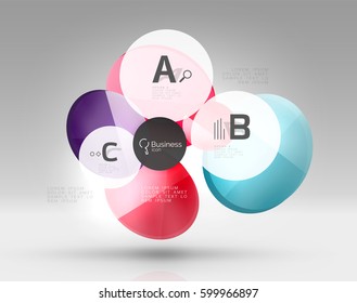 Circle modern business infographics design template. Vector template background for print workflow layout, diagram, number options or web design banner