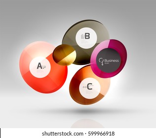 Circle modern business infographics design template. Vector template background for print workflow layout, diagram, number options or web design banner