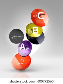 Circle modern business infographics design template. Vector template background for print workflow layout, diagram, number options or web design banner