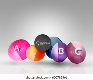 Circle modern business infographics design template. Vector template background for print workflow layout, diagram, number options or web design banner
