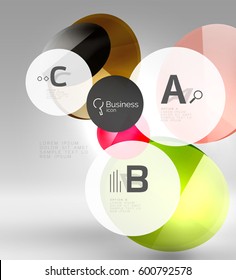 Circle modern business infographics design template. Vector template background for print workflow layout, diagram, number options or web design banner