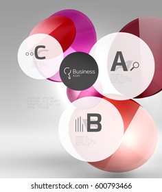Circle modern business infographics design template. Vector template background for print workflow layout, diagram, number options or web design banner