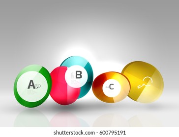 Circle modern business infographics design template. Vector template background for print workflow layout, diagram, number options or web design banner