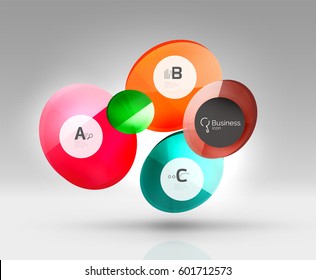 Circle modern business infographics design template. Vector template background for print workflow layout, diagram, number options or web design banner