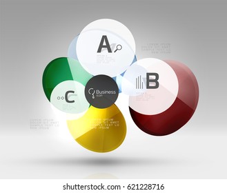 Circle modern business infographics design template. Vector template background for print workflow layout, diagram, number options or web design banner