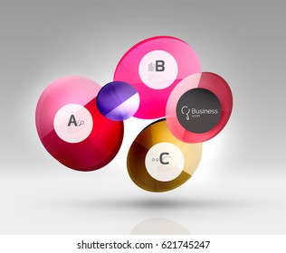 Circle modern business infographics design template. Vector template background for print workflow layout, diagram, number options or web design banner