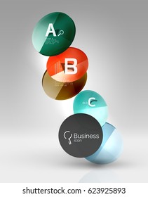 Circle modern business infographics design template. Vector template background for print workflow layout, diagram, number options or web design banner