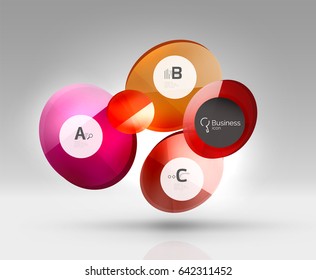 Circle modern business infographics design template. Vector template background for print workflow layout, diagram, number options or web design banner