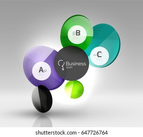 Circle modern business infographics design template. Vector template background for print workflow layout, diagram, number options or web design banner