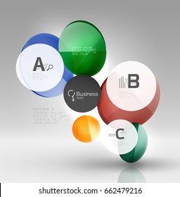 Circle modern business infographics design template. Vector template background for print workflow layout, diagram, number options or web design banner