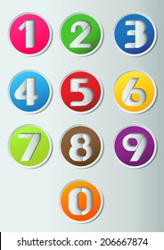 circle modern colorful numbers set. 