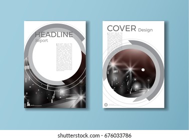 Circle modern cover Brochure template, design, annual report, magazine and flyer layout Vector a4