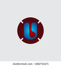 Circle modern creative 3D letter u logo design. Colorful 3D letter u logo vector template. Letter u concept with 3D style design vector.