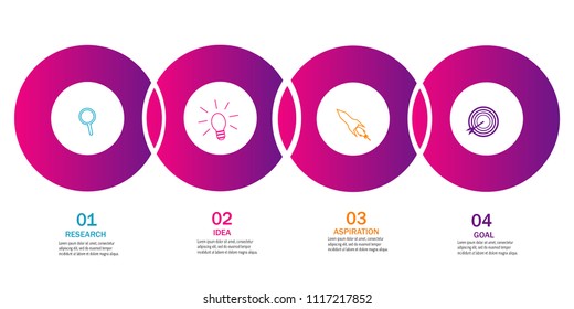 Circle Modern creative infographic design and marketing icon for workflow,annual report, chart data, diagram,layout design isolated on white background