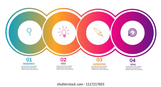 Circle Modern creative infographic design and marketing icon for workflow,annual report, chart data, diagram,layout design isolated on white background