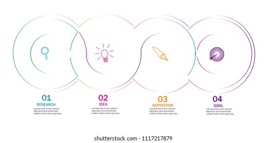 Circle Modern creative infographic design and marketing icon for workflow,annual report, chart data, diagram,layout design isolated on white background