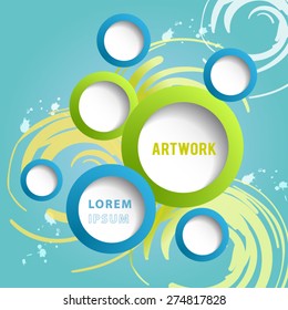 Circle Modern digital template vector  banner infographics.