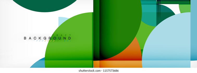 Fondo abstracto geométrico y circular moderno, ilustración vectorial