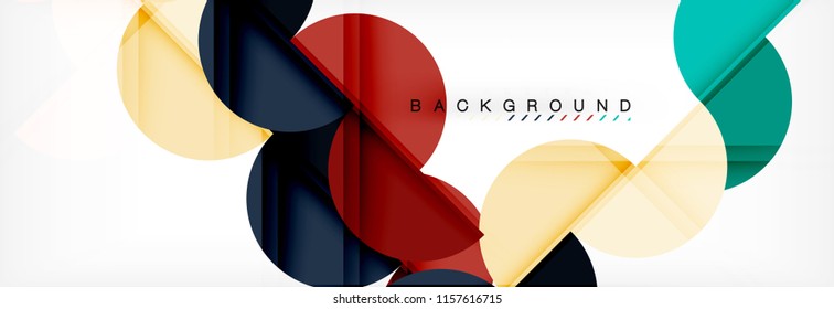 Fondo abstracto geométrico y circular moderno, ilustración vectorial