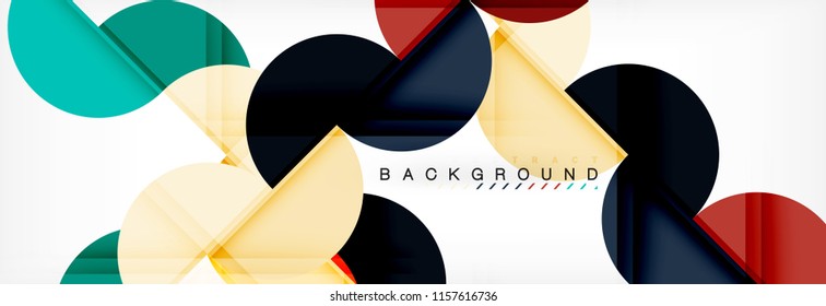 Fondo abstracto geométrico y circular moderno, ilustración vectorial