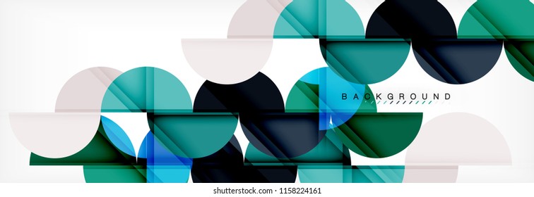 Circle modern geometrical abstract background, vector illustration