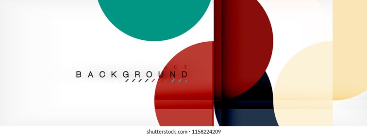 Fondo abstracto geométrico y circular moderno, ilustración vectorial