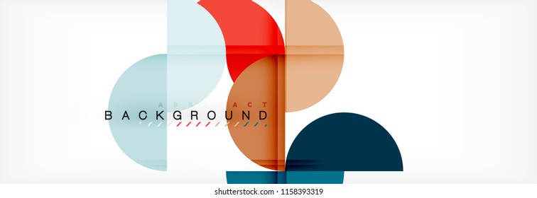 Fondo abstracto geométrico y circular moderno, ilustración vectorial