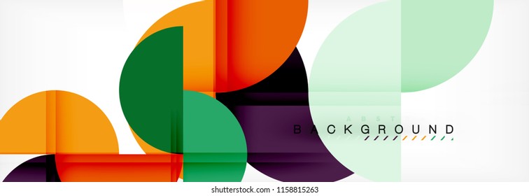 Fondo abstracto geométrico y circular moderno, ilustración vectorial
