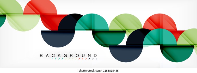 Fondo abstracto geométrico y circular moderno, ilustración vectorial