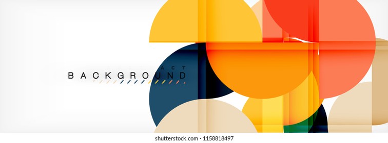 Fondo abstracto geométrico y circular moderno, ilustración vectorial