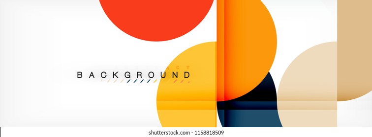 Fondo abstracto geométrico y circular moderno, ilustración vectorial