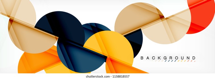 Circle modern geometrical abstract background, vector illustration